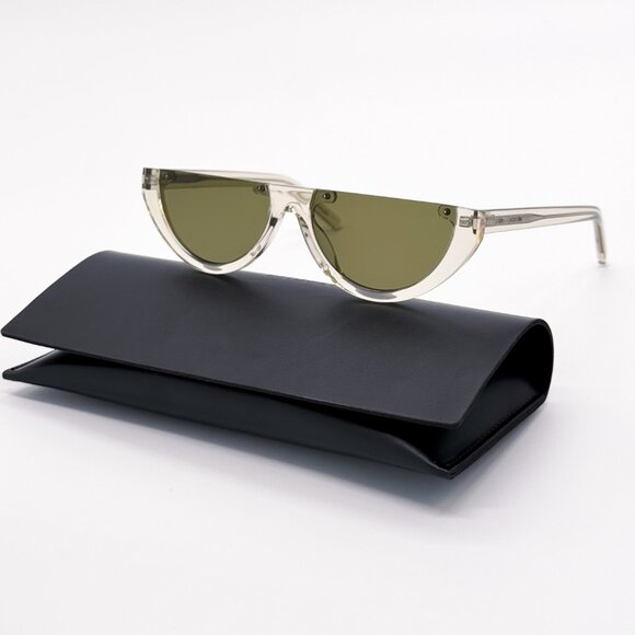 NEW SAINT LAURENT SL 563 003  WOMEN CLEAR GREEN SUNGLASSES SAINT LAURENT SL563 - Picture 1 of 11